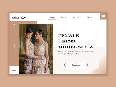 Fashion week web design promo slider vector web web design 微交互 时尚 服装 网站 网页 设计