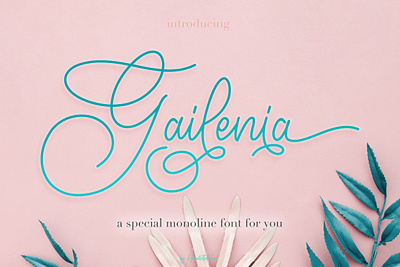 Gailenia - A special monoline font for you beautiful branding design elegant font font family monoline script typeface