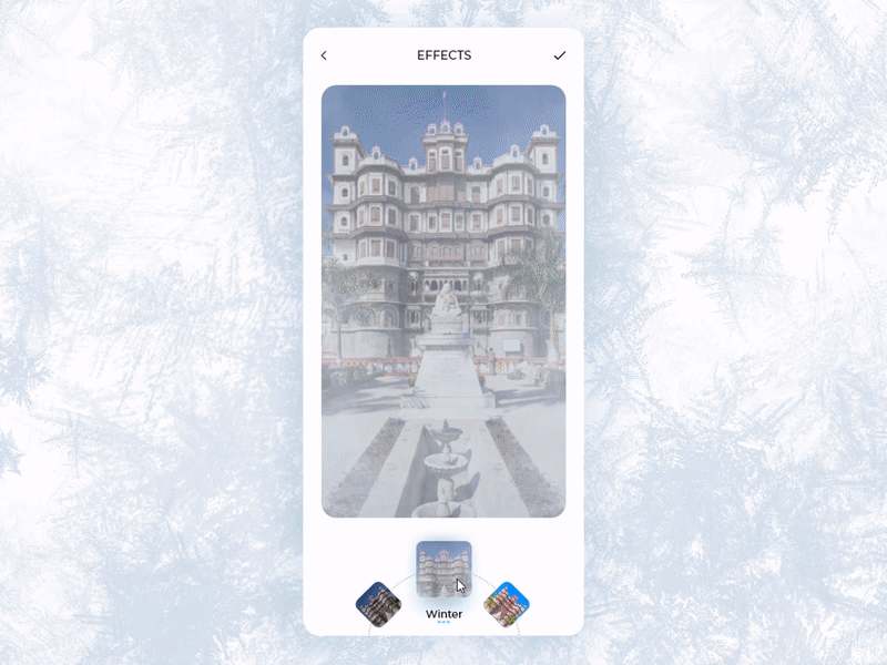 Photo Filters Interaction animation app animation app design design effects flat design interaction interaction animation photo filter rainy seasons summer ui ui design ui ux ux winter