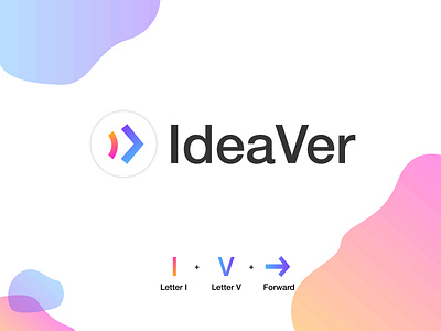 Ideaver Logo app branding design flat icon lettering logo vector website