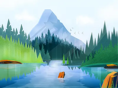 The mountain spring water icon illustration