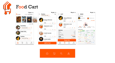 Food cart android food mobile order payment tracking ui