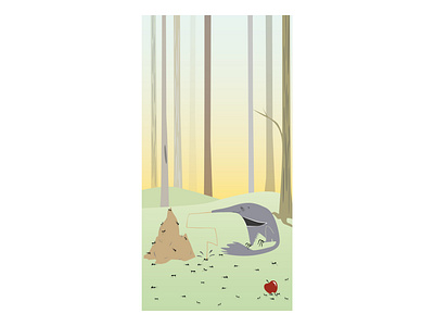 Having dinner - Anteater adobe illustrator ant anteater digitalart illustration