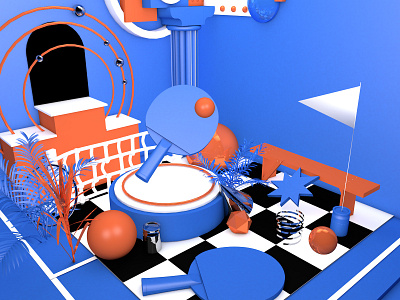 Pingpong Affair 🏓💫 3d branding c4d design illustration