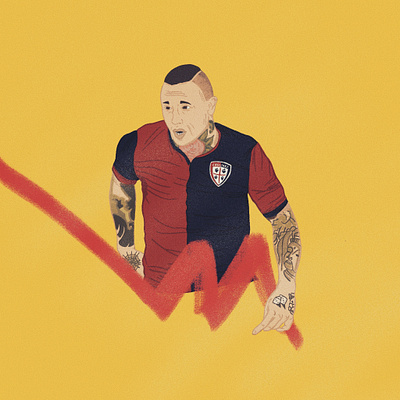 Radja Nainggolan cagliari design draw flat illustration football graphic design illustration illustrator nainggolan procreate seriea soccer