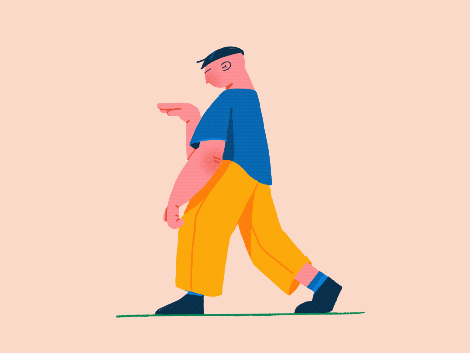 Shuffle guy animation cel dance gif procreate