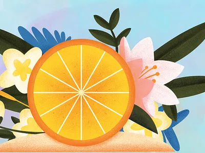 Flower orange illustration 手绘 插画 插画设计 纹理