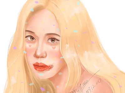 ROSE amazing design drawing girl golden hair ipadpro ipadproart procreate rose