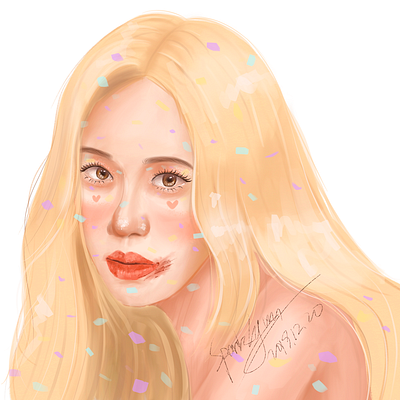 ROSE amazing design drawing girl golden hair ipadpro ipadproart procreate rose