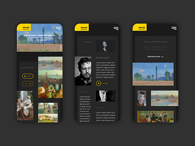 Zian Art Gallery - Dark PRO creative design sketchapp ui ui design ux webdesign website