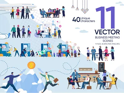 Business Meeting Vector Scenes business businessman corporate difficulty entrepreneur finance idea leadership manager occupation office presentation progress standing success team winning work worker working