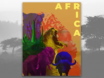 Africa Big 6 africa design gradient graphic graphic design graphicdesign photoshop typography