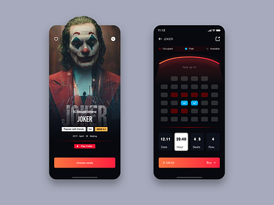 Cinema app app cinema cinema app ios iphonex movie movie app ui ux