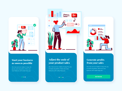 Iconspace Library illustration app bussines charts design illustration onboarding ui website