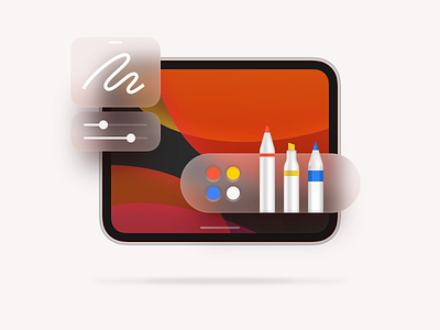 Illustration - iPad OS app design icon illustration ios ipados ipadpro pen pencil sketch ui vector