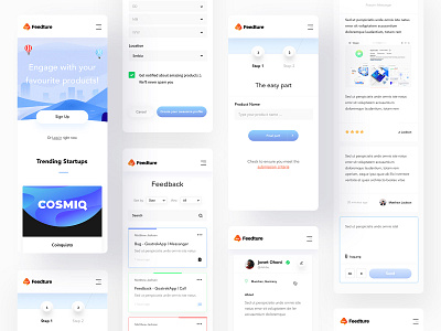 Feedture - Mobile - UI/UX Design design illustrations ui uiux userinterfacedesign userinterfaces ux web webdesign webdesigner