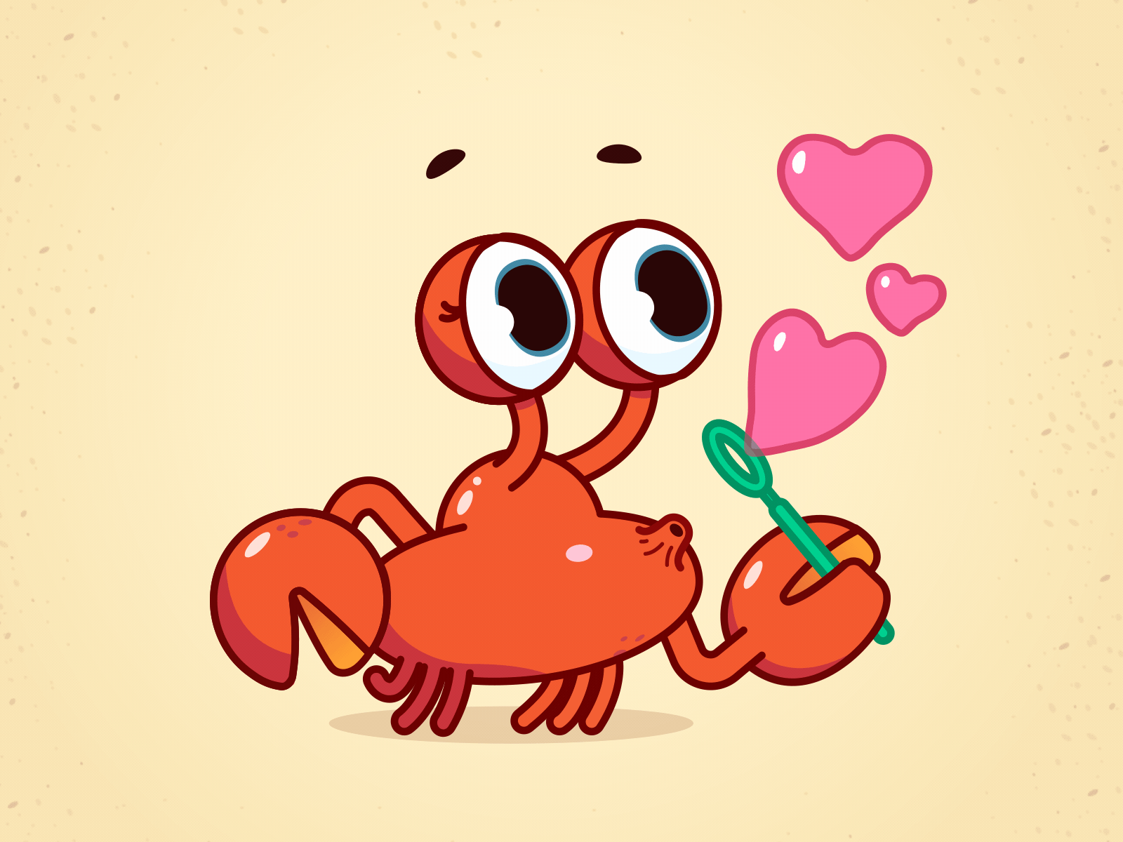 Snappy Crab - Telegram Animated Stickers animation cartoon character crab design gif illustration jetski love mishax sticker telegram