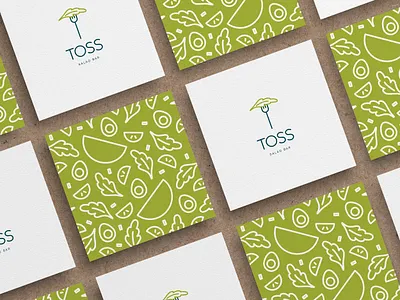 Toss Salad Bar brand identity branding food healthy icon lettuce logo design organic packaging design pattern design restaurant salad salad bar vegetables