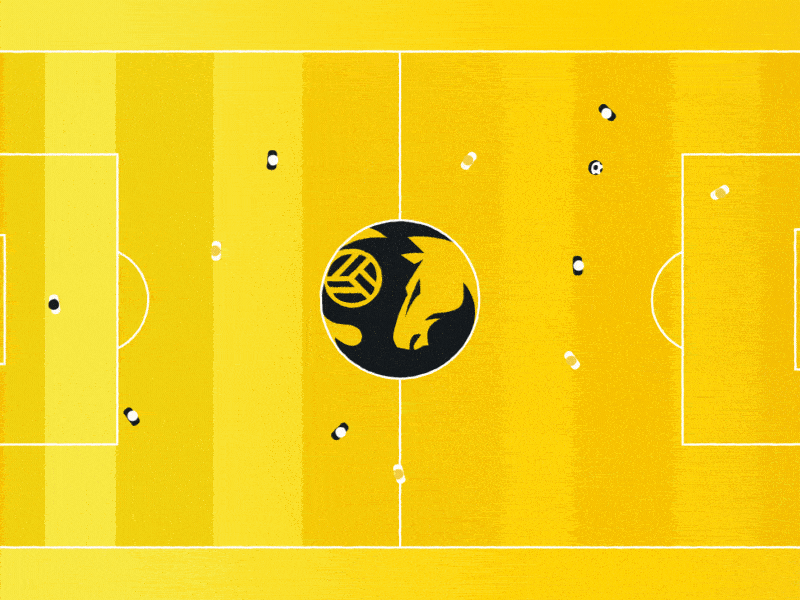 Lzaz Sports I #3 after effects animated logo animation 2d app ball brand identity branding character animation explainer video football football player logo match motion design plumcat studio soccer stadium ui worldcup yellow