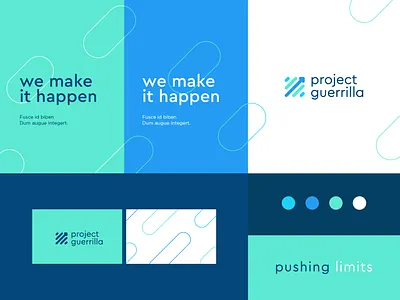 Project guerrilla - Identity system abstract arrow branding clever flat growth icon identity logo mark minimal pattern startup technology