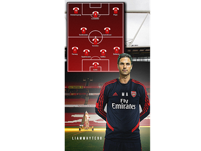Mikel Arteta - Future Arsenal Manager Projected Line-up arsenal arsenal fc arsenal fc edit design fifa 20 fifa 20 edit football football club football design football edit footballer illustration lionel messi lionel messi edit photoshop poster premier league wallpaper