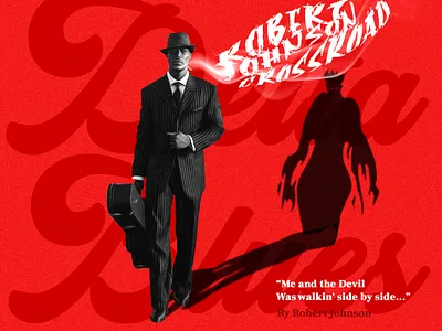 Robert Johnson "Cross Road Blues" design illustration illustration art illustrations typography vector