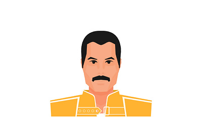 Freddie Mercury vector flat freddie mercury queen rock vector