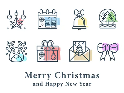 Xmas Icon Set design flatdesign holidays icon icon set iconography ilustration ui xmas