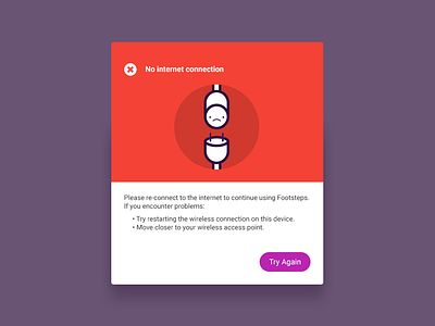 No internet connection modal alert alert empty state modal ui ui ux uxui