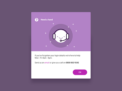 Need a hand modal alert illustration modal uxui