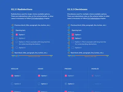 Design System Part: Selectors checkboxes design system guides radiobuttons rules sizes table ui ui kit