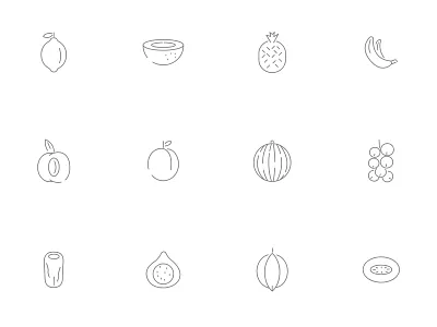 ⭐ Roicons - fruits icon set design essential icons flat icons fruit fruit illustration fruits fruits and vegetables online icon icon app icon design icon pack iconset roicons