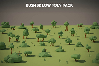 Free Bush 3D Low Poly Pack 3d 3d art bush game assets gamedev low poly low poly art lowpoly lowpolyart