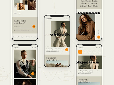 Objective design fashion minimal mobile typography ui