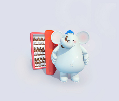 soolco beer c4d character cinema4d cute design elephant illustration