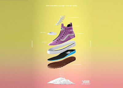 VANS creative design digitaldesign graphicdesign ilustration publicity pumps shoes snow vans winter