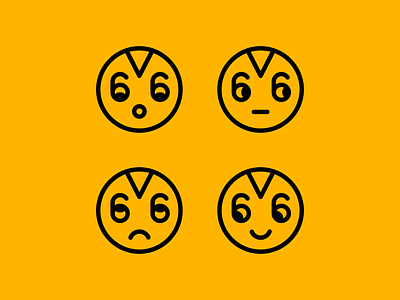 V66 66 brand branding face illustration logo mark smile smiley symbol typography v