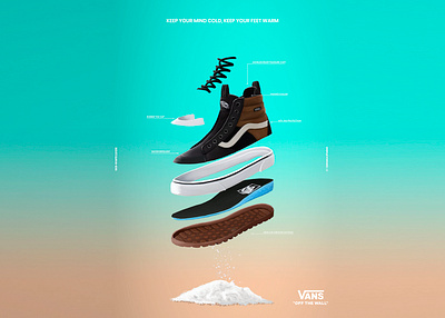 VANS creative design digitaldesign graphicdesign ilustration publicity pumps shoes snow vans winter