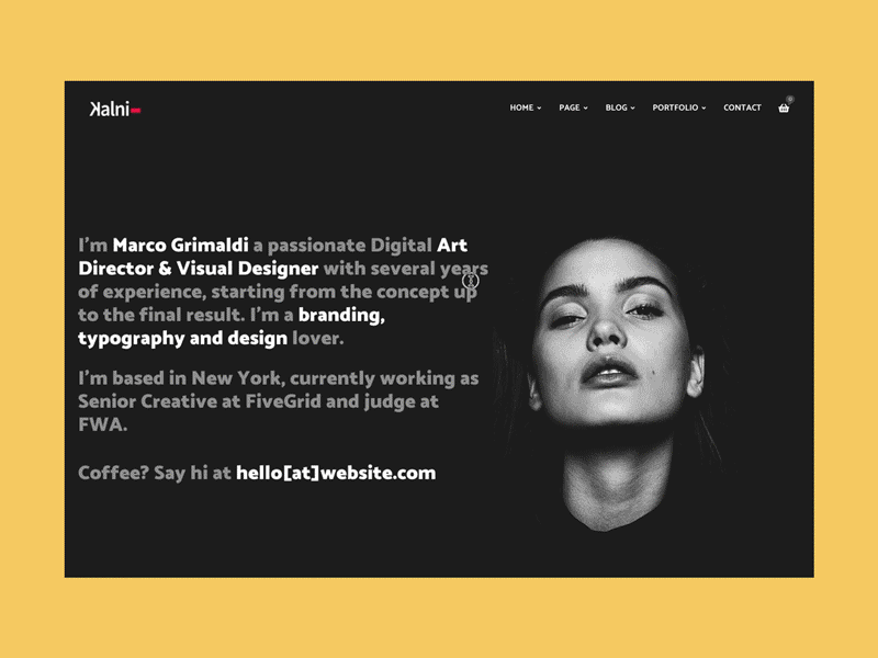 Kalni animation black clients creative dark homepage interaction personal perspective portfolio resume ui user experience user interface ux web design