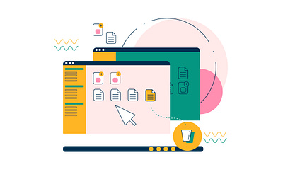 Workspace of computer adobe illustrator apple business business illustration computer design designmelnica flat icon flat illustration icons illustration interface mac melnica vector vector illustration work workspace
