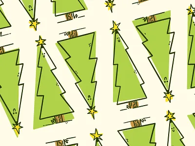 Tis the The Season for Happy Trees 80s blake stevenson cartoon character design christmas cute happy hipster holiday illustration jetpacks and rollerskates kids kids book kids illustration pattern retro smile star toronto tree