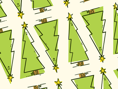 Tis the The Season for Happy Trees 80s blake stevenson cartoon character design christmas cute happy hipster holiday illustration jetpacks and rollerskates kids kids book kids illustration pattern retro smile star toronto tree