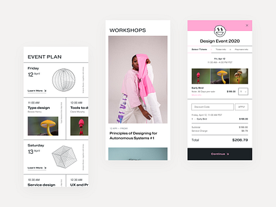 Design Event Landing Page // Mobile brutalism clean color design flat geometric landing landing page minimal mobile ui ui design uidesign ux vector web web design webdesign website