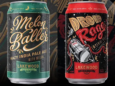 Lakewood Small Batch Series 2 beer can black droid green melon red script