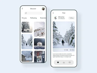 Photo sharing app app appdesign application clean clean design interface design photography photosharing simple simple design socialmedia ui ui design uidesign uiux