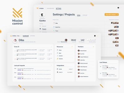 Eyedea Mission Control app design management mission control projects webapp