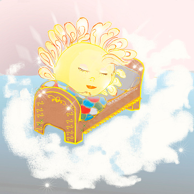The sun is sleeping illustration