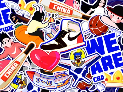 Sticker sticker design 插图