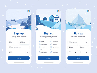 Daily UI #21 Sign Up Pages best design challenge christmas daily ui design illustrations onboarding sign up sign up form sign up page snow ui ui ux ui design user interface ux winter winter is coming