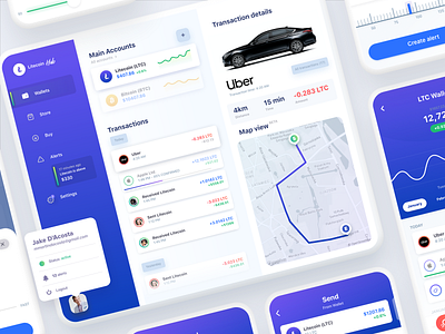 Litecoin Hub Concept app banking crypto crypto app crypto dashboard crypto wallet cryptocurrency cryptocurrency app dashboard finance fintech transactions ui ux wallet web app